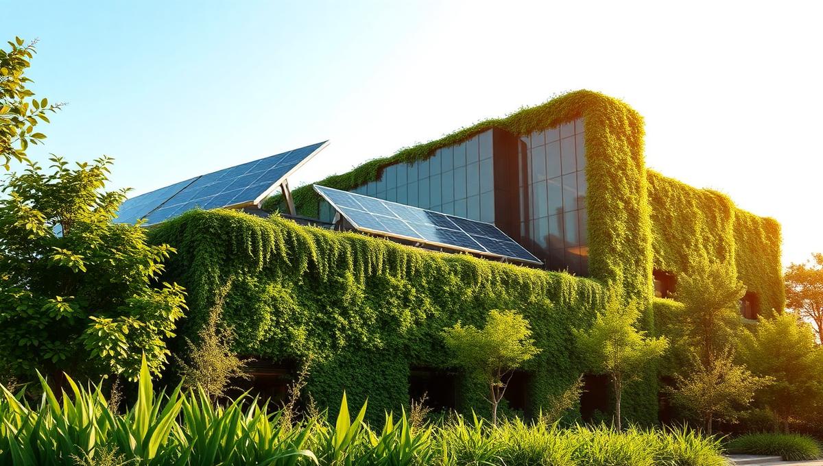 Sustainable green corporate building representing ESG leadership